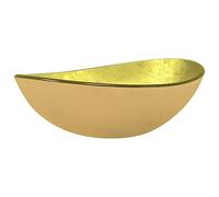 vidaXL Lavabo Vasque à Poser de Toilette Lave-mains de Salle de Bain Lavabo de Salle d'Eau Maison Intérieur Verre Trempé 54,5x35x15,5 cm Doré