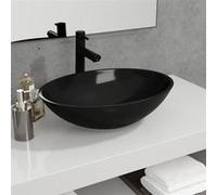 Lavabo Vasque à Poser de Toilette Lave-mains de Salle de Bain Lavabo de Salle d'Eau Maison Intérieur Verre 50x37x14 345249