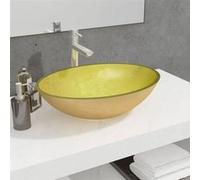 vidaXL Lavabo vasque à poser 345261 pour salle de bain, verre 50x37x14 cm