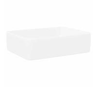 vidaXL Lavabo à poser en céramique blanc rectangulaire avec trou de vidange