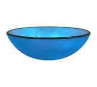 vidaXL Lavabo en verre trempé 42 x 14 cm Bleu