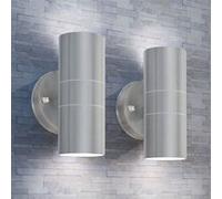 vidaXL Applique murale LED d'extérieur 2 pcs Inox vers le bas/haut