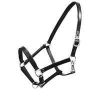 vidaXL Licol Licou en Cuir réglable pour écurie Cheval Noir Licou pour Cheval