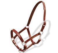 vidaXL Licol Licou en Cuir Réglable pour Ecurie COB Boucle à Tête Hippodrome
