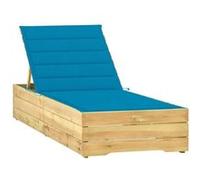 vidaXL Ligbed met blauw kussen geïmpregneerd grenenhout3065913 Bleu G
