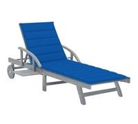vidaXL Ligbed met kussen massief acaciahout3061339 Gris G