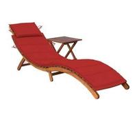 Vidaxl Chaise Longue De Jardin Avec Table Et Coussin Bois D'acacia