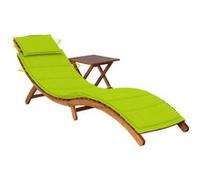 Vidaxl Chaise Longue De Jardin Avec Table Et Coussin Bois D'acacia