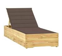 vidaXL Ligbed met taupe kussen geïmpregneerd grenenhout3065917 Taupe G