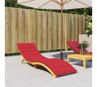 Coussin de Chaise Longue, Coussin de Bain de Soleil, Coussins de Transat, Coussin pour Chaise de Jardin Patio Extérieur Arrière-Cour, Rouge 200x70x3