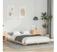 vidaXL Lit 140 x 190 cm, marron, en pin massif, profil bas, sans boxspring, facile à monter à deux, finition mate 873076