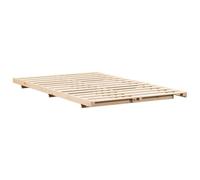 vidaXL Lit 140 x 190 cm, Marron, en pin Massif, Profil Bas, sans boxspring, Facile à Monter à Deux, Finition Mate, Style japandi, Cadre de lit Minimaliste, intérieur rectangulaire, Design scandinave