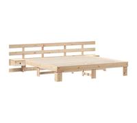 vidaXL Lit 180 x 200 cm avec Tables de Chevet intégrées, en Bois de pin Massif, tête de lit Murale, Pas Besoin de sommier, Super Facile à Assembler, Design Moderne pour Une déco de Chambre stylée.