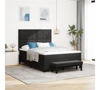 Lit à Cadre avec Matelas & Banc Noir 160x200 cm Velours 3344590