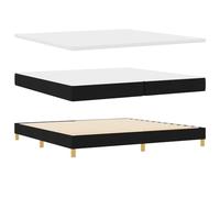 vidaXL Lit à Ressort 200 x 200 cm en Tissu Noir, avec Un Cadre en Bois, Une tête de lit réglable, Un Matelas de fermeté Moyenne, des Housses Amovibles et Une Finition Mate Moderne pour ta Chambre.