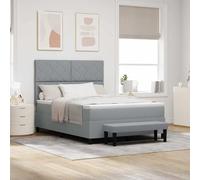 vidaXL Lit à Ressort avec Matelas et Banc Gris Clair 80X200 cm Tissu Design élégant et Confort Optimal pour mobilier de Chambre Housse de Matelas surmatelas Couverture zippée Mousse