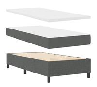 vidaXL Lit à Ressort avec Matelas et Banc Gris foncé 100 x 200 cm Tissu