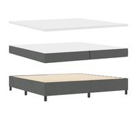 Vidaxl Lit À Ressort Avec Matelas Et Banc Gris Foncé 200x200 Cm En Tissu