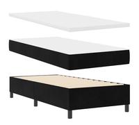 vidaXL Lit à Ressort avec Matelas et Banc Noir 100x200 cm Velours