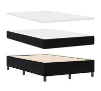 vidaXL Lit à Ressort avec Matelas et Banc Noir 120x190 cm Velours