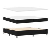 vidaXL Lit à Ressort avec Matelas et Banc Noir 200x200 cm en Tissu