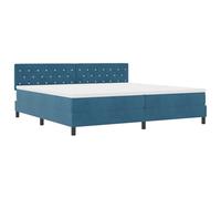 vidaXL Lit à Ressort avec Matelas et LED Bleu foncé 200x200 cm en Velours