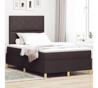 Vidaxl Lit À Ressort Avec Matelas Et Led Brun Foncé 120x190 Cm Tissu