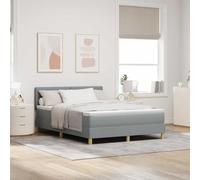 vidaXL Lit à Ressort avec Matelas et LED Gris Clair 160X200 cm Design Moderne pour Chambre Adulte Tissu Respirant Cadre en Bois Solide. Meuble surmatelas rembourré Contemporain.