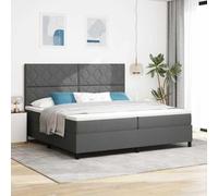 vidaXL Lit à Ressort avec Matelas et LED Gris foncé 200x200 cm Tissu