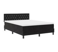 vidaXL Lit à Ressorts avec tête de lit Noir 140 x 190 cm Velours, Chambre Moderne élégante, Cadre de lit Douillet, Meubles en Velours, Plateforme de Luxe pour Dormir