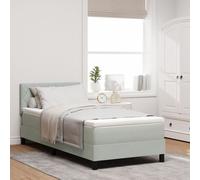 vidaXL Lit à ressort avec matelas et lumière LED Gris clair 90x190 cm Velours