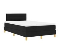 vidaXL Lit à Ressort avec Matelas et lumière LED Noire 120X190 cm Design Moderne pour Chambre Adulte, Tissu Respirant, Cadre en Bois d'ingénierie, Surface Lisse, surmatelas