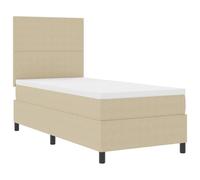 vidaXL Lit à Ressort avec Matelas et lumière LED Verte Grise en Velours Corduroy