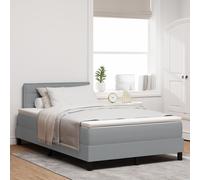 vidaXL Lit à ressort avec matelas gris clair 120x200 cm tissu Gris