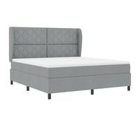 vidaXL Lit à Ressort avec Matelas - Gris Clair, 180x200 cm, Tissu