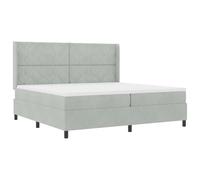 vidaXL Lit à Ressort avec Matelas Gris Clair 200x200 cm Velours