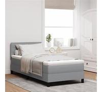 vidaXL Lit à ressort avec matelas Gris clair 90x190 cm Tissu 3338573