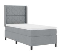 vidaXL Lit à Ressort avec Matelas Gris Clair 90x200 cm Tissu