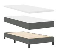 vidaXL Lit à Ressort avec Matelas Gris foncé 100x200 cm Tissu
