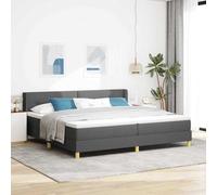 vidaXL Lit à Ressort avec Matelas Gris foncé 200x200 cm en Tissu