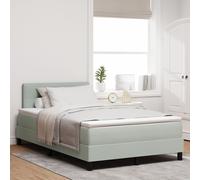Vidaxl Lit À Ressort Avec Matelas & Led Gris Clair 120x190 Cm Velours Gris
