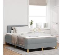 vidaXL Lit à ressort avec matelas & LED Gris clair 120x200 cm Tissu 3342429 G