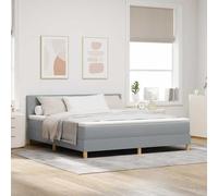 vidaXL Lit à Ressort avec Matelas & LED Gris Clair 180x200 cm Tissu