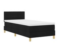 vidaXL lit à Ressort avec Matelas & LED Noir 90x200 cm Tissu