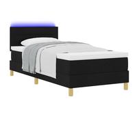 vidaXL lit à Ressort avec Matelas & LED Noir 90x200 cm Tissu