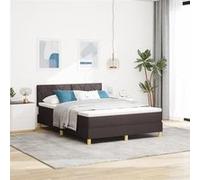 vidaXL Lit à ressort avec matelas marron foncé 160x200 cm en tissu 3339010 G