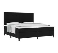 Vidaxl Lit À Ressort Avec Matelas Noir 200x200 Cm En Tissu Noir