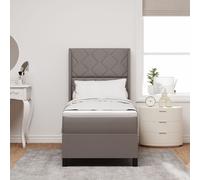 vidaXL Lit à ressort avec Matelas Taupe 80x200 cm Tissu