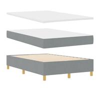 vidaXL Lit à Ressort Box avec Matelas et Banc Gris Clair 120x200 cm en Tissu