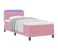 vidaXL Lit à ressort LED avec bandes LED Rose 80 x 200 cm Velours | Super agréable et en mode luxe, T'assure un super soutien et dure des années, C'est le bon mix entre fermeté et confort